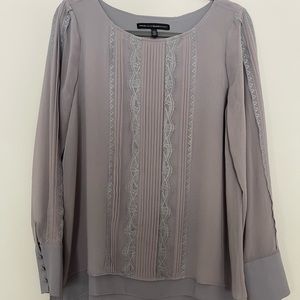Grey WHBL long sleeve blouse with lace